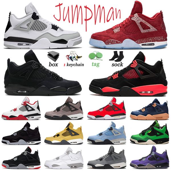 

classic 4 basketball shoes sneakers fashion 4s columbia ii trainers red thunder white oreo sports men women jumpman military black canvas fi