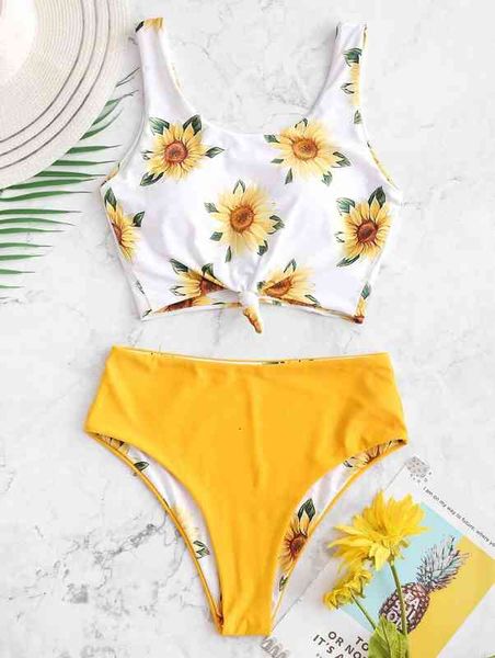 

split suower women's double sided printing bikini swimsuit swimsuit, White;black