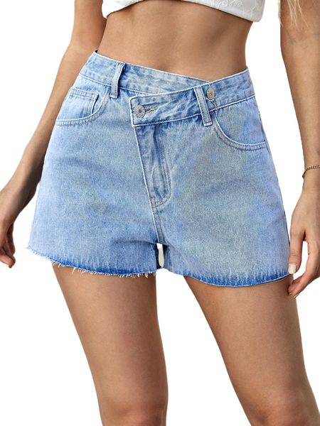 

high waist straight leg denim shorts p7pu#, White;black