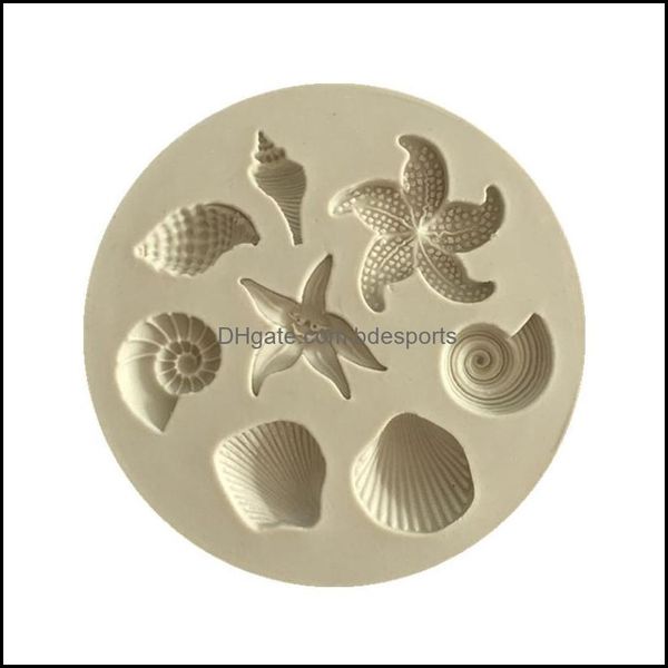 Starfish Cake Mod Ocean Biological Conch Sea Cells Chocolate Sile Mold Diy Cozinha Ferramentas L￭quidas WB2588 Drop Deliver