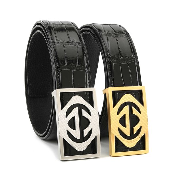 

3.8 wide stainless steel belt men's leather korean fashion casual pants belt business suit belts men a, Black;brown