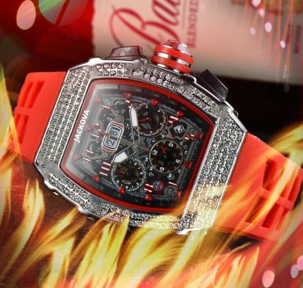 Famous Classic Designer Watch Relógio 43mm Diamantes de cristal Anel Men Dial quadrado Men e Women Steel Band Quartz Registro relógio de lazer de lazer de borracha de lazer de borracha de borracha