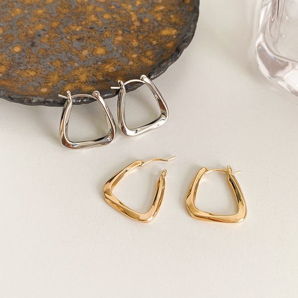 

earrings s925 silver needle ear buckle female cool style simple high sense temperament new trend, Golden;silver