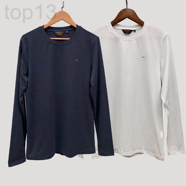 

women's t-shirt designer spring 22 jaya men's and women's embroidered solid color round neck long sleeve t-shirt cotton breat, White