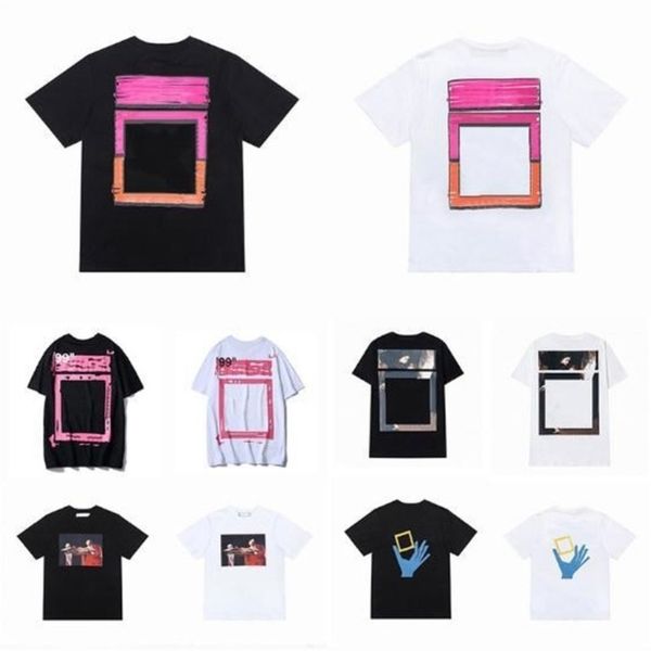 

luxury brand mens fashion offs t shirts designers high-quality t-shirt cotton loose arrow badge original bags women tees casual sport black, White;black