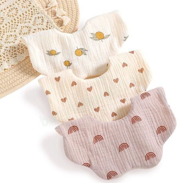 

baby girls bibs newborn floral princess cotton bandana bibs rainbow super soft comfortable feeding gauze saliva towel burp cloth