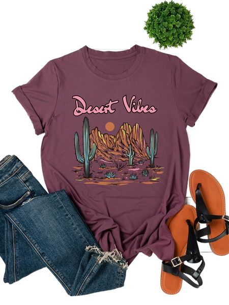 

plus letter and plants print tee l9ro#, Black