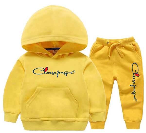 Completi di abbigliamento Tuta per bambini Abbigliamento per ragazzi Felpa con cappuccio per bambini Pantaloni della tuta Tuta da jogging Moda Casual vestiti per bambini selvatici Stampa del marchio