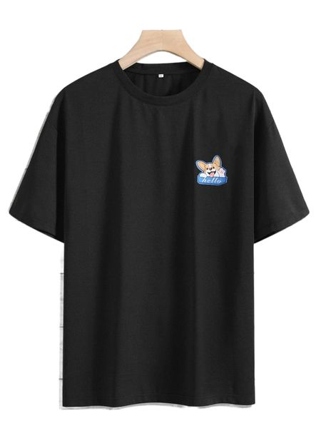 

men letter & cartoon graphic tee c7oz#, White;black