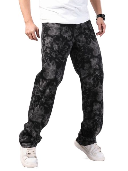 

men random tie dye straight leg jeans f7qp#, Blue