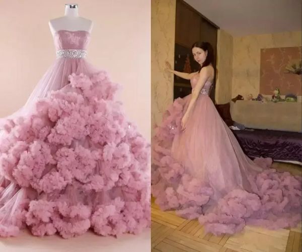 2022 Abito di maternità per le donne incinte Sexy senza spalline a strati Ruffles Nigh Robes Abito a sirena Abiti da gravidanza Baby Shower Prom Wear