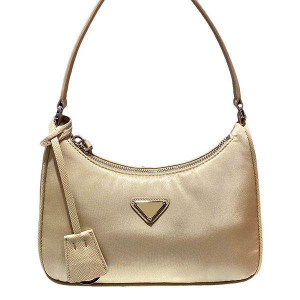 

hobo bags luxurious fashion beige nylon handbags elling wholesale designer half moon plain for woman lady classic bag thread distressed hand