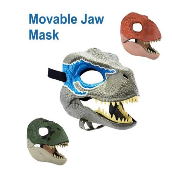 Drache Dinosaurier Kiefer Maske Offener Mund Latex Horror Dinosaurier Kopfbedeckung Dino Maske Halloween Party Cosplay Requisiten Scared MaskGC1390