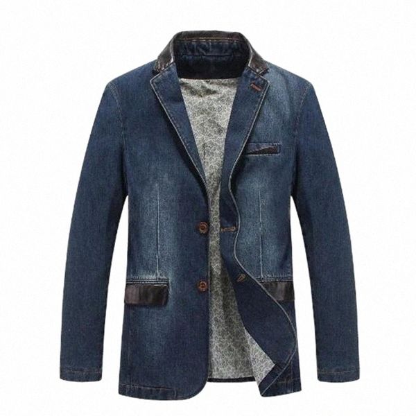 

men's suits & blazers 4xl oversized single breasted denim men 2021 spring autumn fashion slim fit casual suit jacket blazer coat j5iv#, White;black