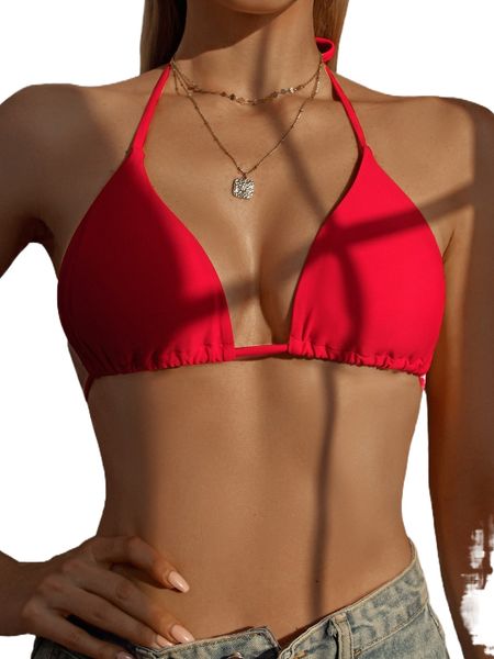 

halter triangle bikini 80ef#, White;black