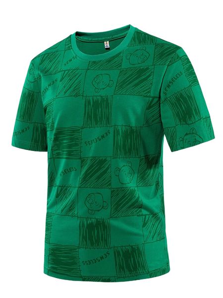 

men letter & cartoon graphic drop shoulder tee y5au#, White;black