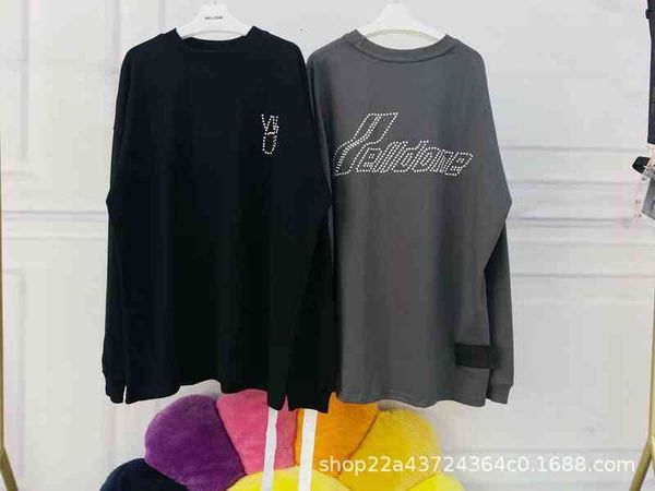 

men's hoodies sweatshirts we11 solid silver pearl crew neck design long sleeve, Black
