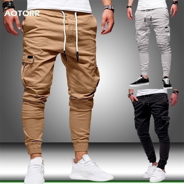 Frühling männer Cargo Hosen Casual Sport Jogginghose Kordelzug Männer Marke Lange Hosen Armee Jogger Hosen pantalon homme Neue T200219