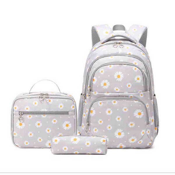 Bolsas de escola Zhierna 3 PCs Conjunto de mochilas infantis para meninas lancheiras à prova d'água Criança com lápis 2022 220802