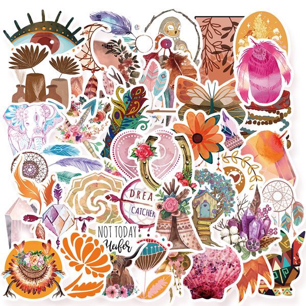 

50pcs funny cartoon cute bohemia graffiti stickers aesthetic phone lapbike notebook art sticker decals