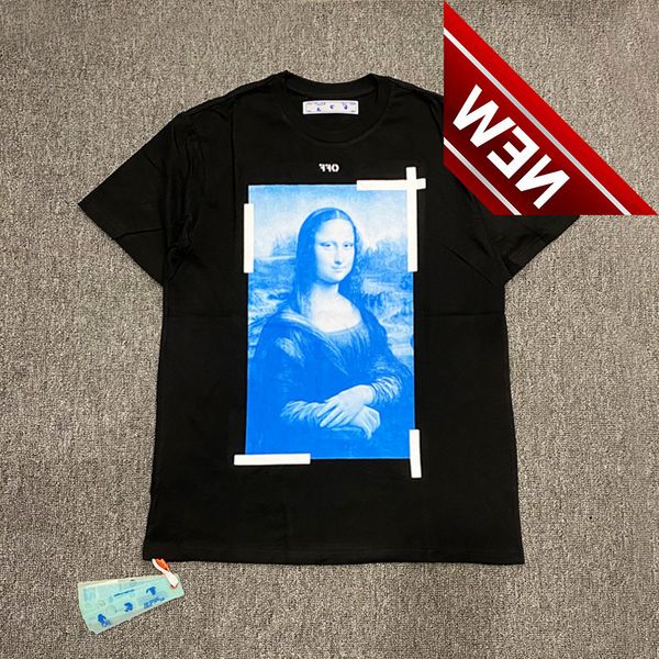 

50%discount sleeve casual short summer men's fashion brand off mona lisa short sleeve 21ss factory direct sale, White;black