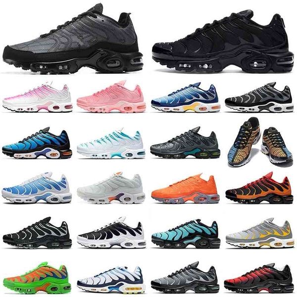 

2021 tn plus running shoes men women spider web triple black grey orange greedy tns womens mens trainers outdoor sports sneakers walking