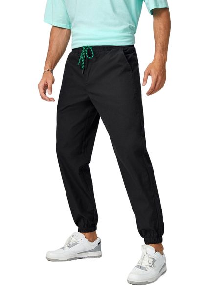 

men slant pocket carrot pants y3of#, Black