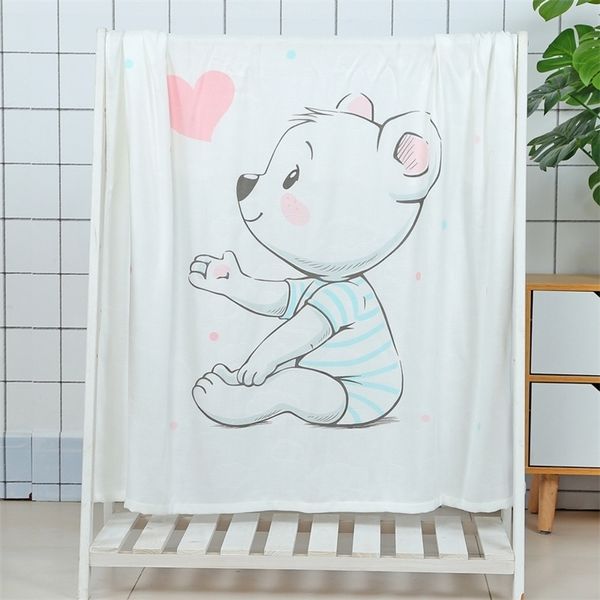 Toalha de criança cobertor confortável e respirável Toalha de banho de bebê Padrão de desenho animado Summer Quilt Summer Super Soft Bedding T200529