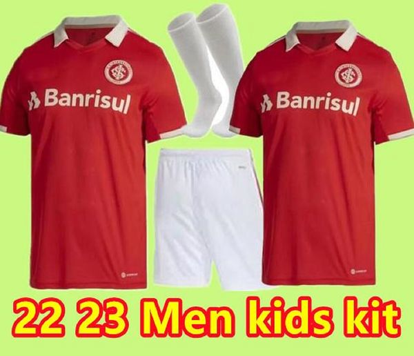 

camisa internacional men kids kit 2022 home soccer jerseys 22 23 special away third yuri alberto taison guerrerd, Black;yellow