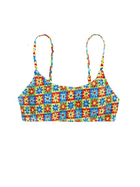 

floral smocked bikini j5k3#, White;black