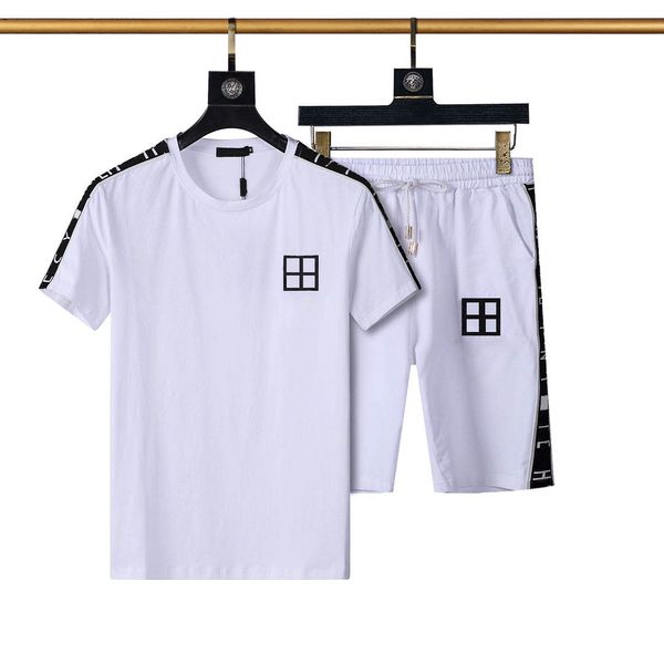 

summer mens womens casual tracksuits fashion short sleeved shirt sets sweat suits designer t-shirts shorts beach vacation full letters suit, Gray