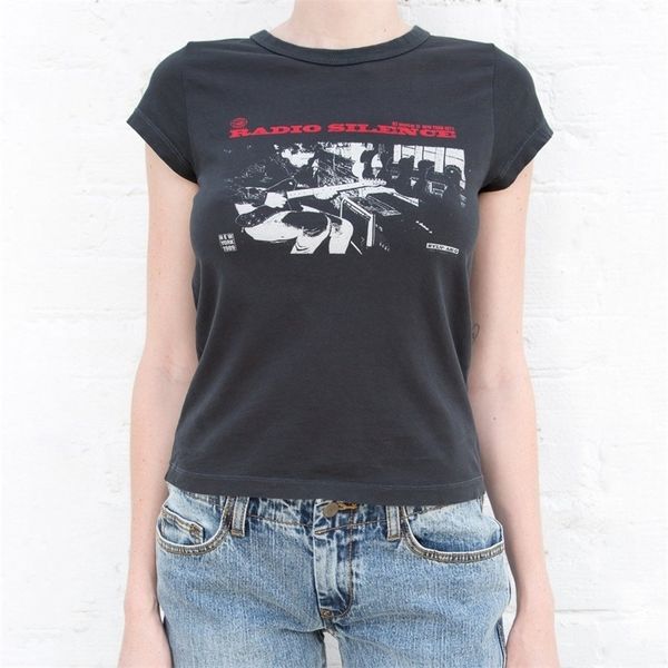 

vintage classic rock graphic t shirt women summer round neck short sleeve cotton femme casual streetwear y2k ops 220328, White