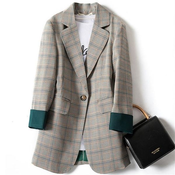 

women's business casual suit office clothes for women coats woman autumn elegant long women's overalls vintage designed coat 22040, White;black
