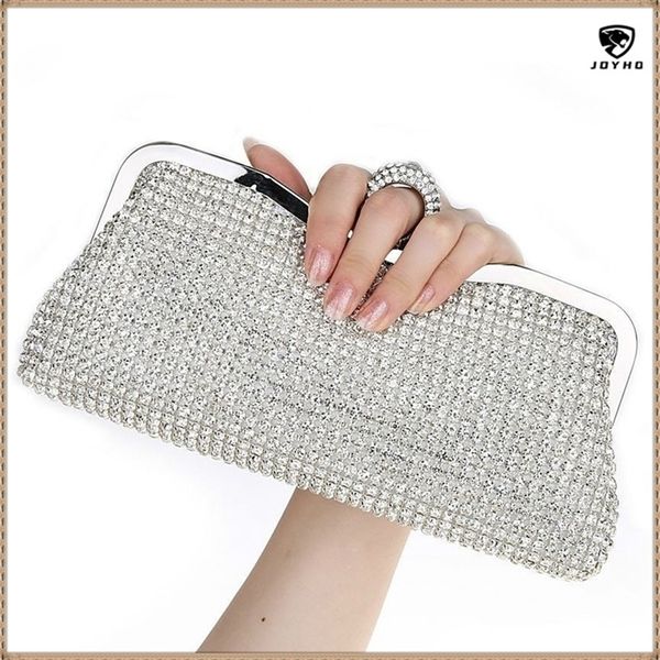 Diamantes bolsas de noite anel de dedo anel de embreagem pequena bolsa de ombro de grama bolsas de casamento festas bolsas de casamento dama 220527