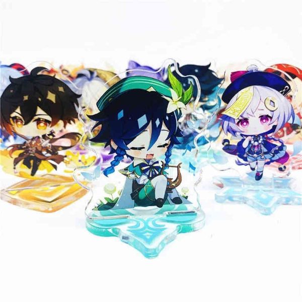 

game genshin impact vision raiden shogun kazuha eye of original god acrylic stand model plate desk decor standing sign fans gift aa220318, Silver