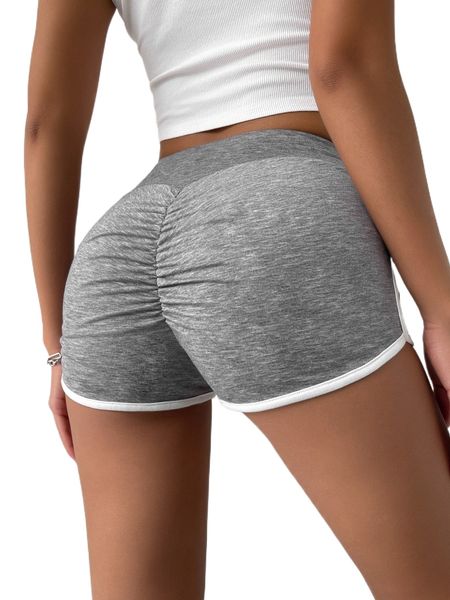 

ruched back contrast binding shorts i3qv#, White;black