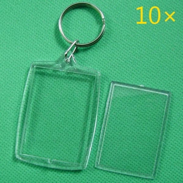 Keychains PCs Keychain Chain Rings Blank Clear Transparent Acrículas Frames 32x46mm Magchets Xin-Keychains