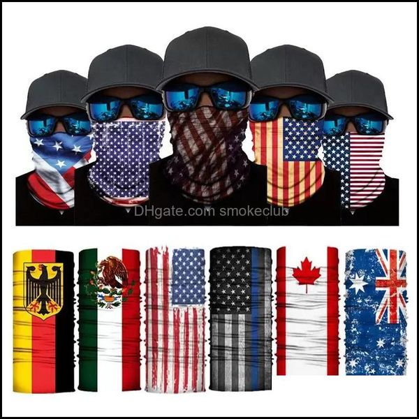Máscaras face reutilizável dos EUA American Reino Unido Alemanha Bandeira do Canadá Impressão Máscara Lavável Ajustável Ciclismo Ciclismo Drop Drop ENTREGA 2021 D