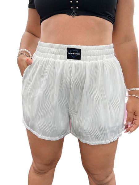 

plus textured patch detail shorts i5bm#, Black