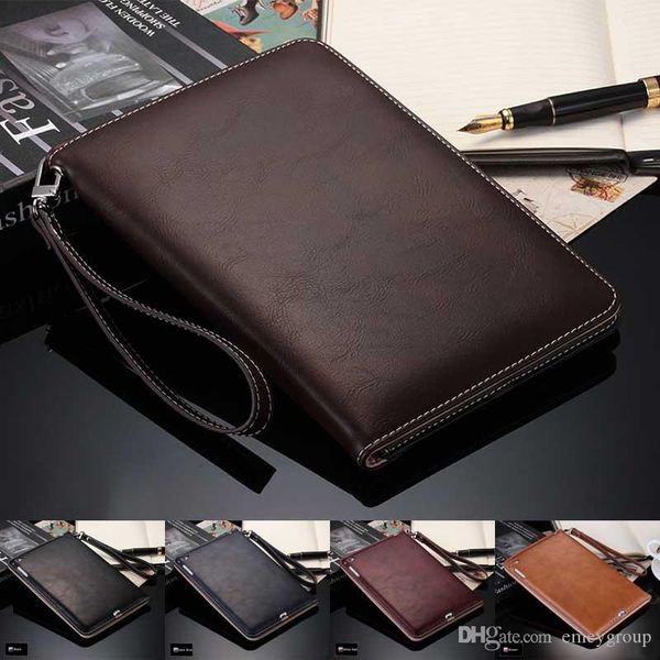 

grade retro business hand strap leather case for ipad mini1/2/3 2/3/4 ipad2018/air/air2 ipad pro/9.7" handheld stand card smart cover