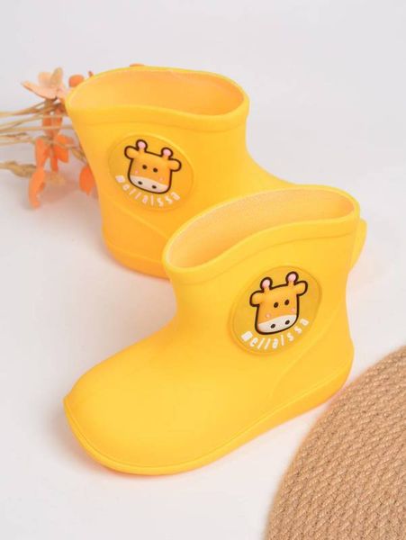 

boys cartoon & letter graphic rain boots she, Black;grey