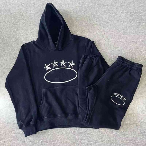 

cor tracksuit small sailboat set hooded hoodie pants street casual g1x7, Gray