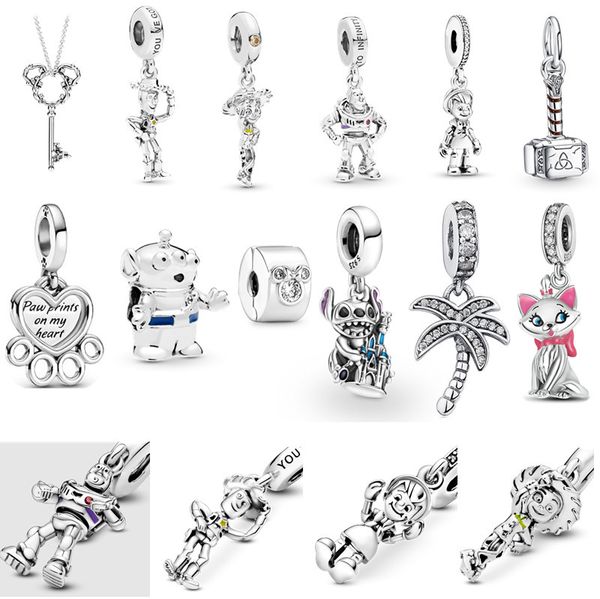 Charms in argento sterling di lusso s925 Perline sciolte Perline Cute Boys WOmens Bracciale Pandora originale Fit Ciondolo classico Regalo di gioielli da donna di moda fai-da-te