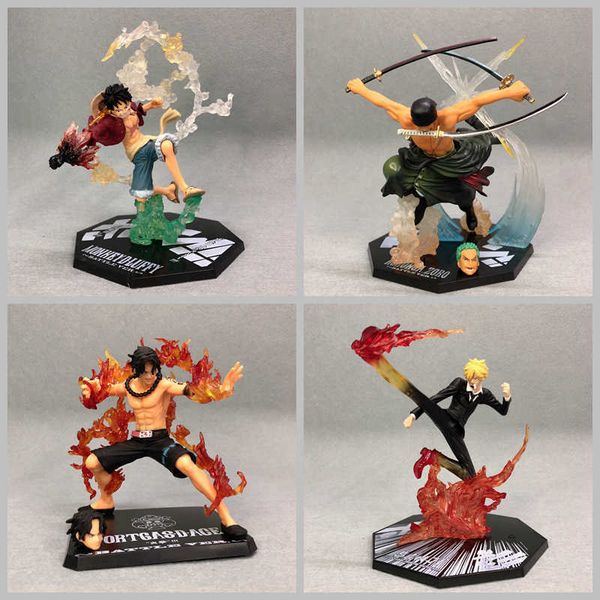 

one 15cm piece anime luffy roronoa zoro vinsmoke sanji doll model gift q0722