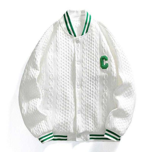 

men's jackets high sense men's coat spring and autumn fashion comfortable college baseball embroidered varsit jacket baseballmen&#, Black;brown