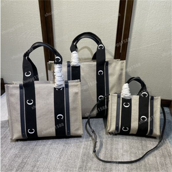 

5a women's handbag woody handbag shopping bag handbag canvas fashion linen large beach bags luxury designer travel shoulder wallet