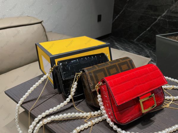 

lady beaded nano baguette pico charm bag mini flap gold chain cross body shoulder coin purse luxury womens nappa leather canvas handbags rou