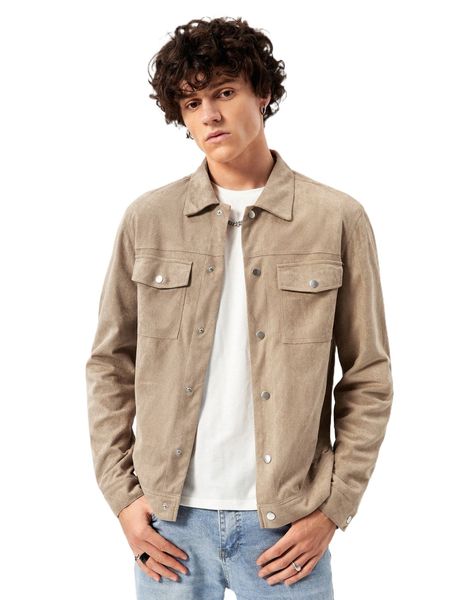 

men dual flap pocket cord jacket h74l#, Black;brown