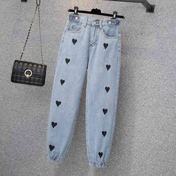 

women's jeans female jeans baggy and thin, plus size, women, spring, fall, harlan pants, denim, 76mn, Blue
