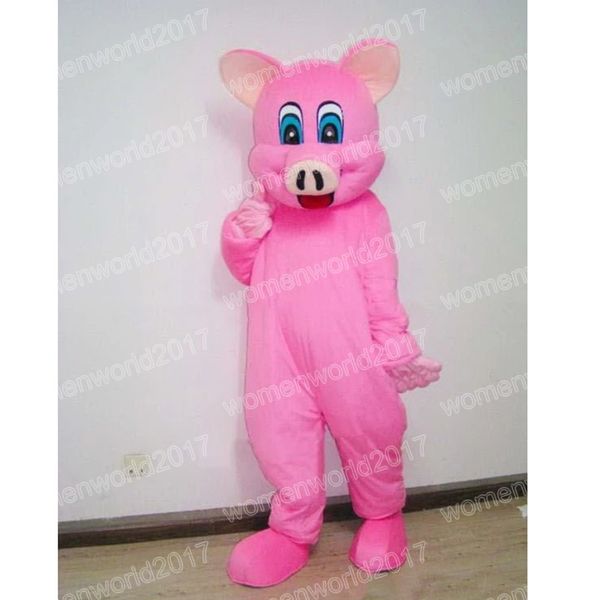 Halloween Pink Pig Mascot Costume de desenho animado Roupa de caráter de carnaval para adultos festas de aniversário